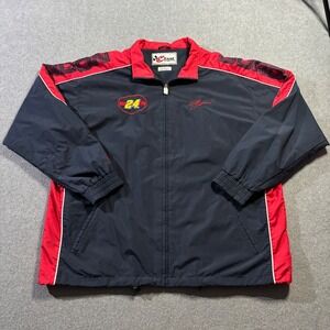 Chase Authentics Jeff Gordon NASCAR Jacket Mens 2XL Navy Red Racing Windbreaker